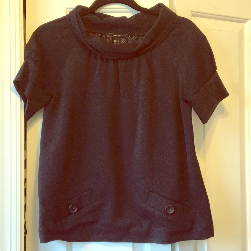 MNG Suit by Mango Navy button pocket top